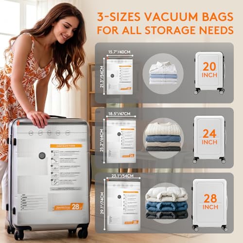 16 Combo Vacuum Seal Bags for Clothing Travel with USB/Type-C Pump