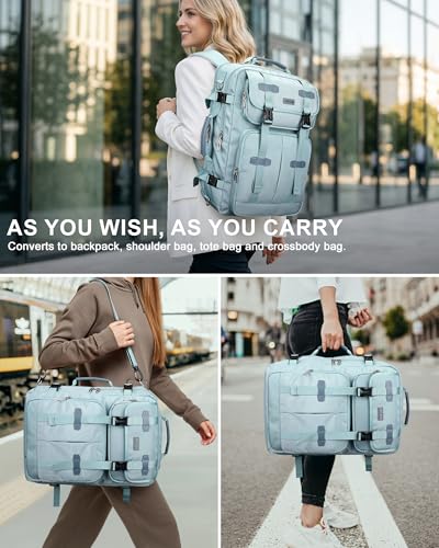 PIJUSHI Travel Backpack Carry On Backpack for Airplanes 35L Fits 16" Laptop - color: Teal Blue
