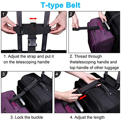 Wisdompro 2 Pack Add a Bag Luggage Strap, Luggage Connector Straps - Black - color: Black