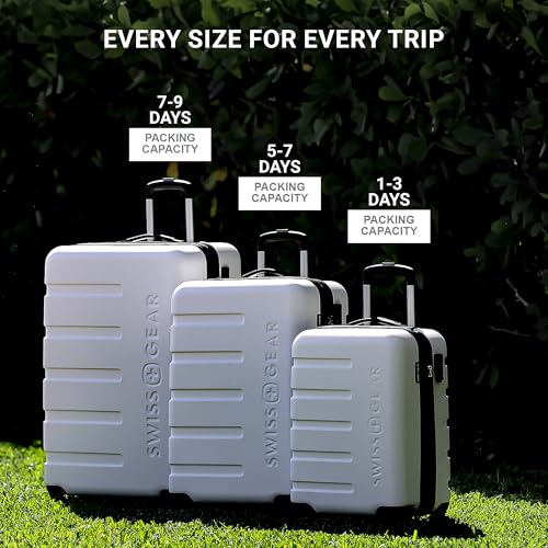 SwissGear 7366 Signature Hardside Expandable Luggage with Spinner Wheels, TSA Lock, Black, Checked-Large 27-Inch - color: Black, size: Checked-Large 27-Inch
