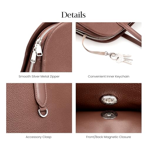 befen Genuine Leather Tote Bag for Women Work Travel Leather Purse Handbags - color: Z3-dark Brown