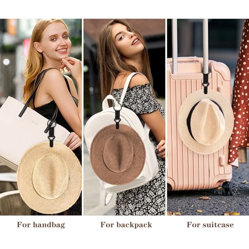 Niveaya Hat Clip for Travel on Bag, Strong Clip Secure Hold, 2 Pack - color: 2pcs Black+black