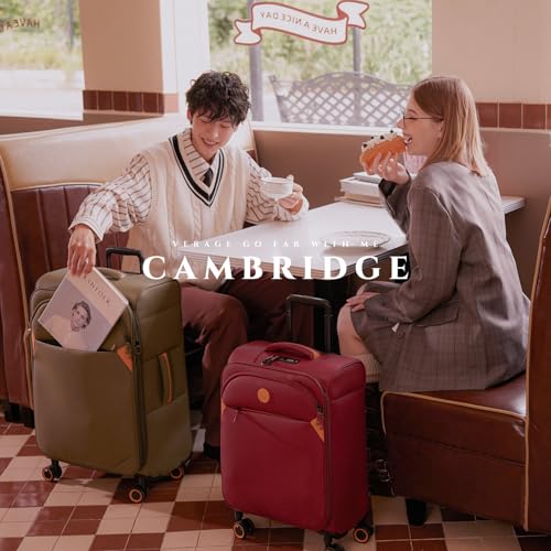 Verage Cambridge Lightweight Luggage Softside Expandable Spinner Wheel Suitcase (Burgundy, Carry-On 20-Inch) - color: Burgundy, size: 20-Inch