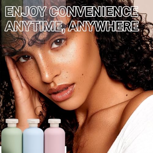 ASEVAT 6.7oz 3Pcs Plastic Refillable Travel Shampoo and Conditioner Bottles Refillable Travel Bottle with Flip Cap Plastic Refillable Shampoo and Conditioner Bottles - color: GreenPinkBlue, size: 6.7oz