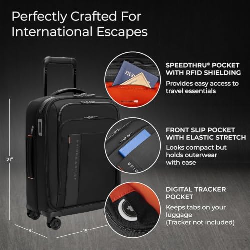Briggs & Riley ZDX Global Softside Carry-On Spinner, Black - color: Black, size: 21" Carry-On