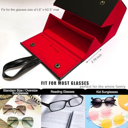Longjet Sunglasses Organizer Travel Glasses Case Eyeglasses Storage Box - color: Black Red