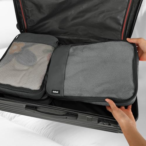 Packing Cubes for Travel,4 Set Packing Cubes for Suitcases,Lightweight Mesh Luggage Organizer Bag with Double Zipper,Grey - color: Grey