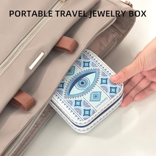 shunmei Mini Travel Jewelry Box, Personalised Pattern, White Eyes - style: White Eyes