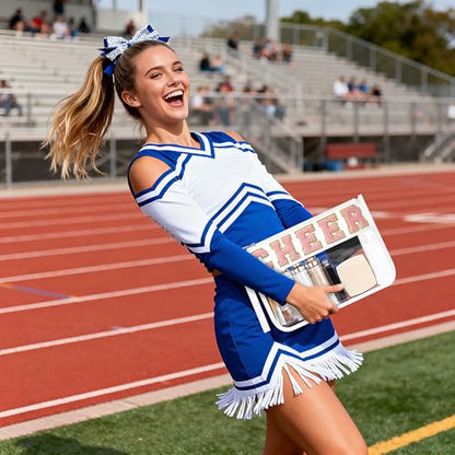 BuyCard Cheer Gift Chenille Letter Bags Clear Cheerleading Makeup Bag White - color: White-Cheer