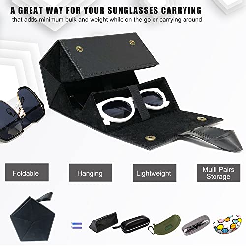 Longjet Sunglasses Organizer Travel Glasses Case Eyeglasses Storage Box - color: Full Black