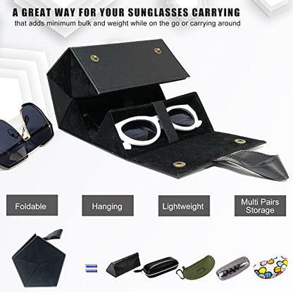 Longjet Sunglasses Organizer Travel Glasses Case Eyeglasses Storage Box - color: Full Black