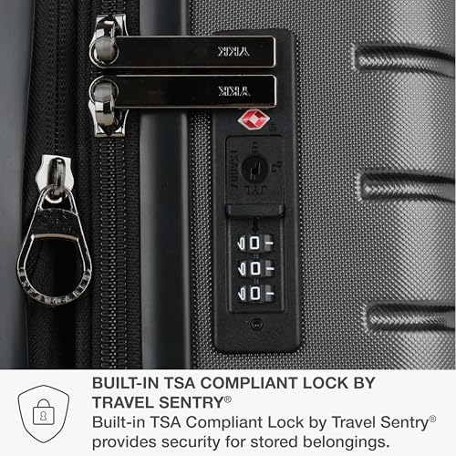 Traveler's Choice Archer Polycarbonate Hardside Spinner Luggage Set, Tie Down Straps, Grey, Carry-On 21-Inch - color: Grey, size: 1-Piece (Carry-On 21-Inch)