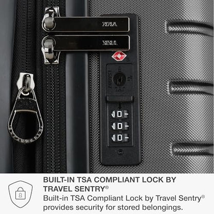 Traveler's Choice Archer Polycarbonate Hardside Spinner Luggage Set, Tie Down Straps, Grey, Carry-On 21-Inch - color: Grey, size: 1-Piece (Carry-On 21-Inch)