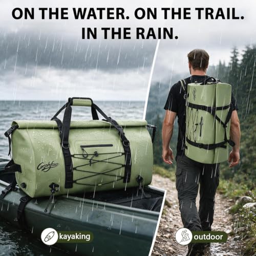 Modoker Waterproof Roll-Top Duffel Backpack for Kayaking and Camping
