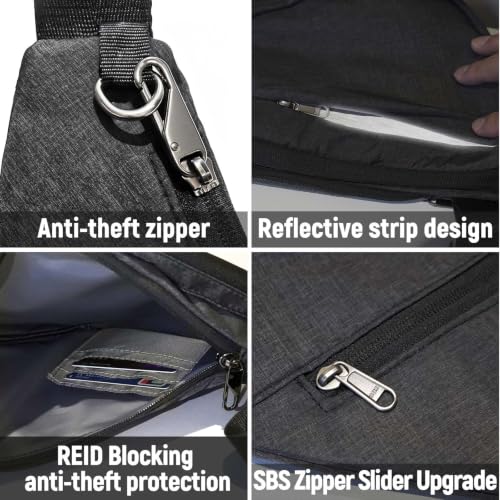 Anti-Theft Sling Bag, Fashion Multiple Pockets Crossbody Bag for Travel