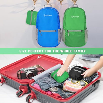 ZOMAKE Lightweight Packable Backpack, Foldable Small Travel Day Pack - color: C-grass Green
