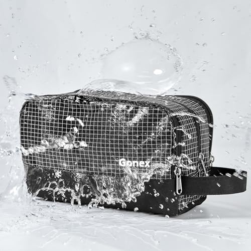Gonex Travel Toiletry Bag for Men, Water Resistant Dopp Kit for Toiletries - color: Check Patten (Black)