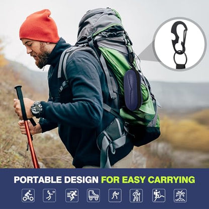 MoKo Semi Hard Shell Sunglasses Case, Unisex Protective Eyeglass Case Glasses Case Holder with Metal Hanging Hook - color: Dark Blue-eva, size: 1 Pack