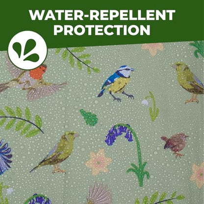 ECO CHIC Foldable Reusable Grocery Bags - Lightweight, Recycled & Reusable Shopping Bag - Waterproof Packable Tote - color: Rspb Birds Green