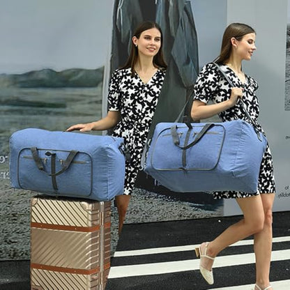 Dimayar 65L Foldable Duffle Bag, Travel & Weekender, Overnight, Gym - color: Blue, size: 65L