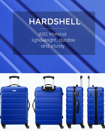 Suitour Luggage Sets 2 piece Carry on and Checked Luggage,Suitcases with Wheels 20/24 inch - color: Bright Blue, size: 2-Piece Set (20/24)