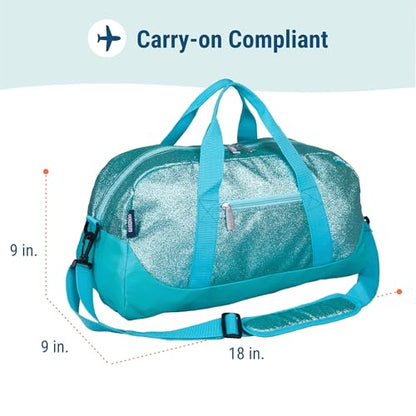 Wildkin Overnighter Duffel Bag for Kids, Blue Glitter - color: Blue Glitter