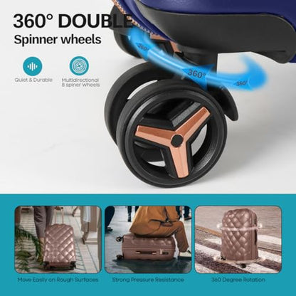 25'' Luggage,Expandable,PC Hardshell Suitcases w/Wheels - color: NAVY, size: 25 inch Single Piece