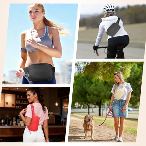 2L Fanny Pack for Women Men, Large Everywhere Belt Bag with Adjustable Strap 55", Crossbody Bag Water-resistant for Travel Sports Runnin Hiking, Fashion Waist Bag Dark Grey - color: Dim Grey