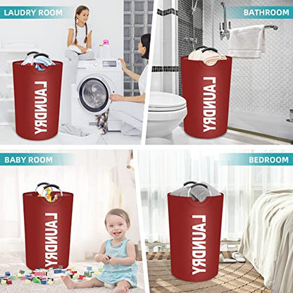 115L Large Laundry Basket, Dirty Clothes Waterproof Laundry Hamper, Red - color: Red, size: 115L