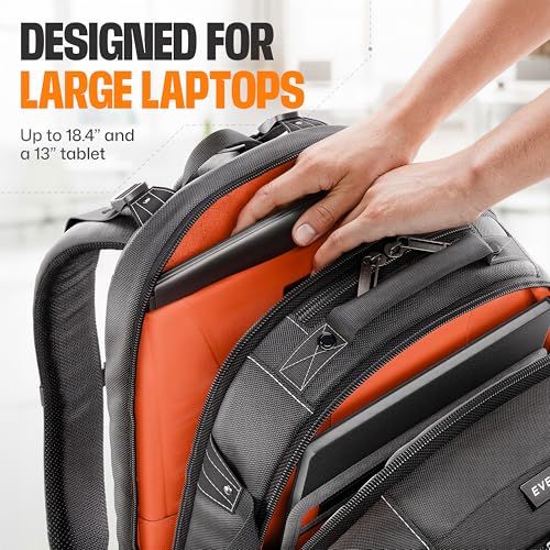 EVERKI Business 120 Laptop Backpack with Rain Cover, Black - 40L - style: Business 120