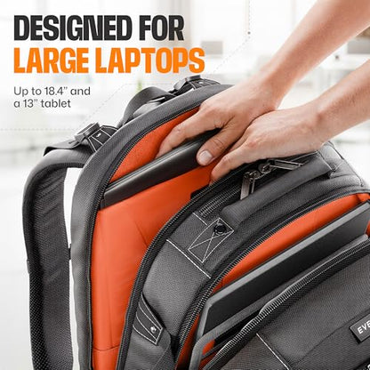 EVERKI Business 120 Laptop Backpack with Rain Cover, Black - 40L - style: Business 120