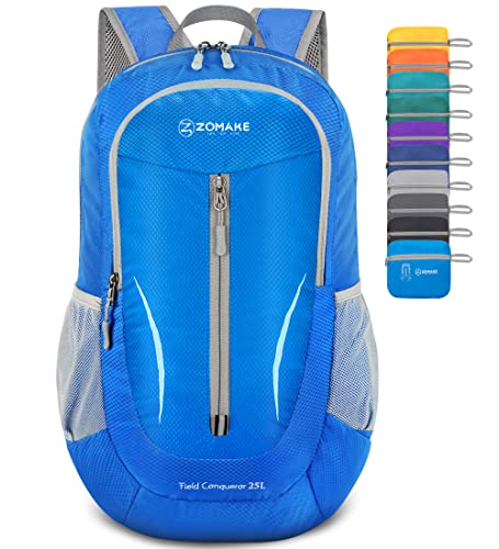 ZOMAKE Lightweight Packable Backpack 25L, Foldable Hiking Daypack - color: Dark Blue