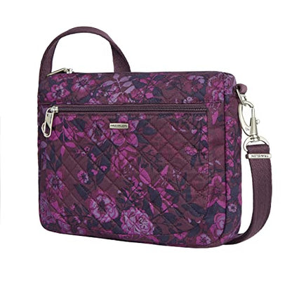 Travelon Anti-Theft Classic Small East/West Crossbody - color: Wine Rose