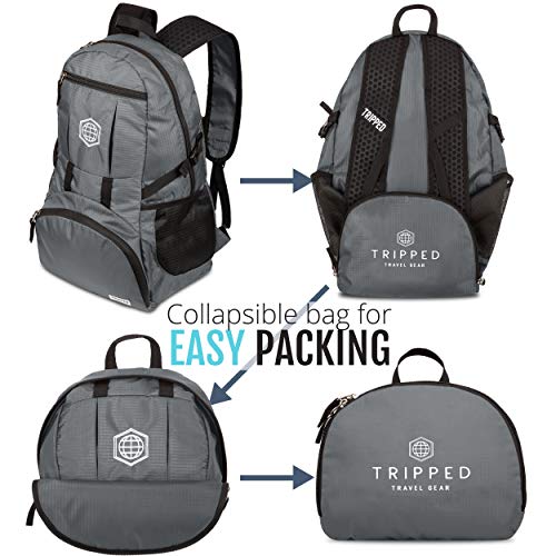 TRIPPED Travel Gear 35L Packable Travel Backpack for All-Day Comfort - color: Granite Grey