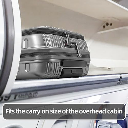 Kaleenie 2 PCS 20/29 Luggage Sets, 20” Cabin Luggage 29” Side Open Suitcase - color: Dark Gray, size: 20/29 Set