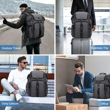 WITZMAN Travel Backpack for Men Carry-on Laptop Backpack - color: Upgrade Silvery Grey