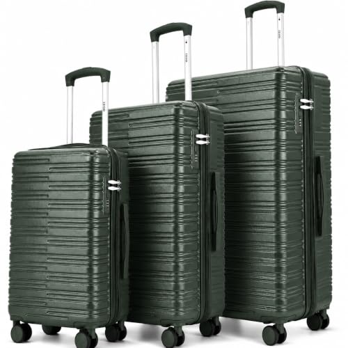 IZOD Romeo 3 Piece Hardside Expandable Luggage Set with Spinner Wheels - color: Forest, size: 3 Piece Set