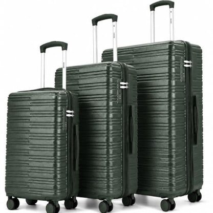 IZOD Romeo 3 Piece Hardside Expandable Luggage Set with Spinner Wheels - color: Forest, size: 3 Piece Set