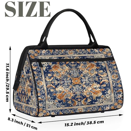 Carpet Pattern Weekender Overnight Bag for Women Travel Gym Sport - color: D 006