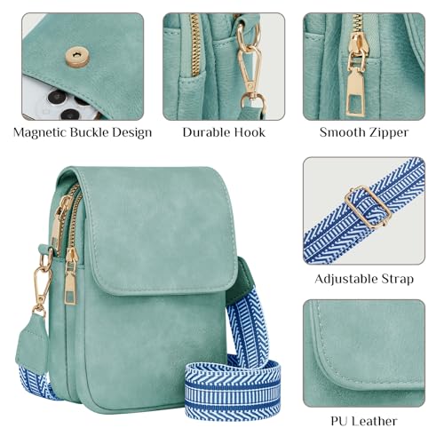 Fashion Small Crossbody Bags for Women Trendy Designer Cell Phone Purses - color: Lightblue