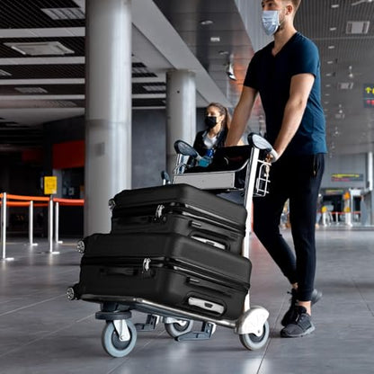 Karl home Luggage Set 3 Piece Hardshell Suitcases with TSA Lock, Black - color: Black, size: 3 Piece Set (20/24/28 Inch)