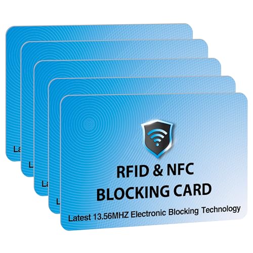 SaiTech IT 5 Pack RFID Blocking Card for Credit Debit ID Card, Sky Blue - color: Sky Blue