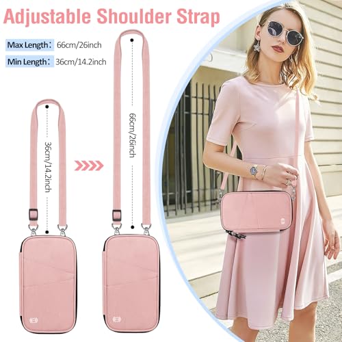 BKNOOU Family Passport Holder RFID Blocking Travel Document Organizer - color: 07 Pink