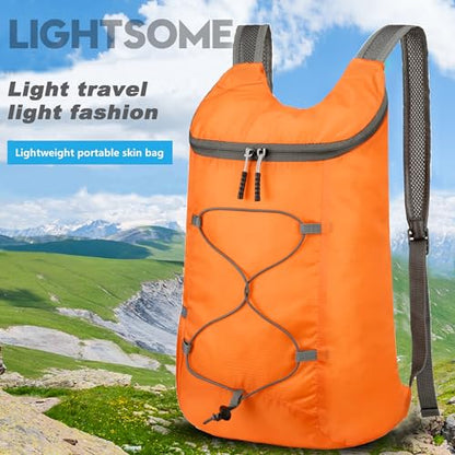 levayhill 16L Foldable Hiking Backpack,Small Packable Daypack,Orange - color: Orange