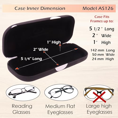 MyEyeglassCase Women's Hard Eyeglass Case | Protective Hard Shell Glasses Case with Pouch and Cloth - color: Polka Dot