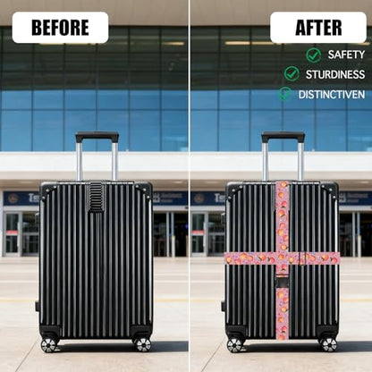 Nuxovilar Luggage Straps Set for Suitcase 1.96x71in Polyester - color: YZX03593, size: 1.96"x70.86"