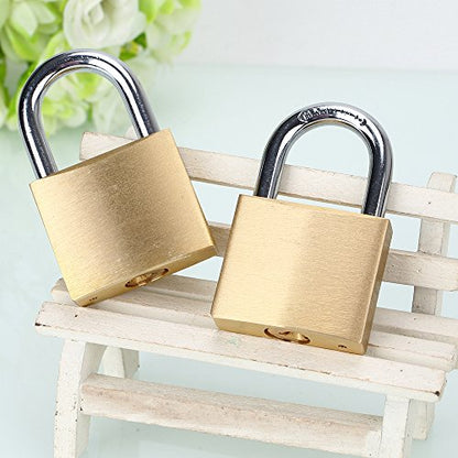 ABRAFOX Solid Brass Same Keyed Padlock keyed Alike Lock-（1-9/16 inch 40mm） 2pack - color: Samekey-2pack