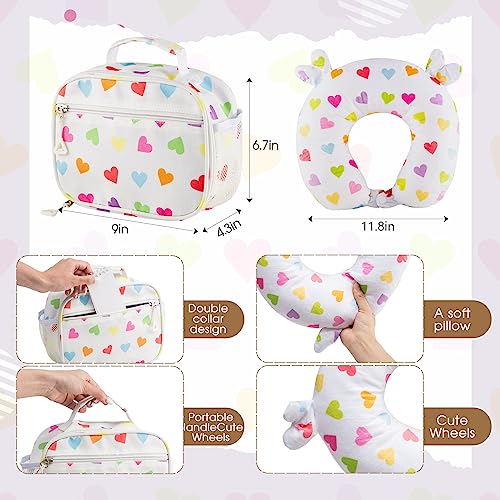 Redbaker 6 Pcs Kids Luggage Set, 17 Inch, White Love