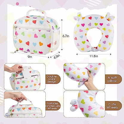 Redbaker 6 Pcs Kids Luggage Set, 17 Inch, White Love