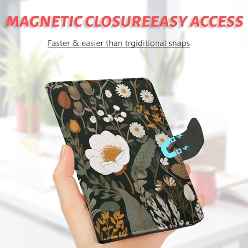 Passport Holder, Cute Travel Wallet Cover with RFID Blocking,flower - color: Q-Bud